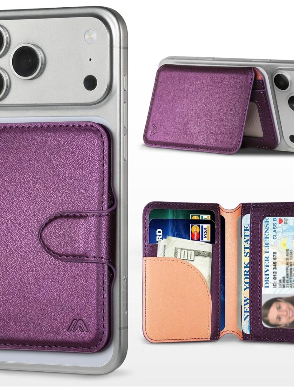 for MagSafe Wallet, Strong Magnet RFID Blocking Magnetic Phone Wallet